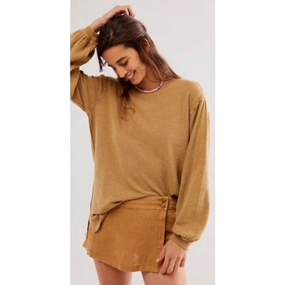 Free People- NWT- Johana Linen Skort In Brown Sugar Sz:4 Ret$78 Sold out Color!! - Picture 1 of 5
